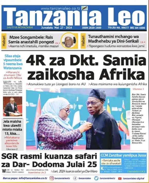 MAGAZETI YA LEO 27 MEI 2024