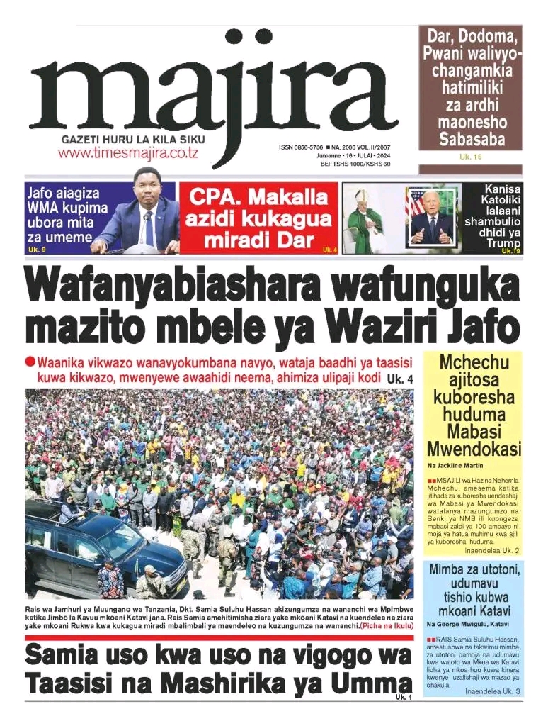 Kurasa za Magazeti ya TANZANIA