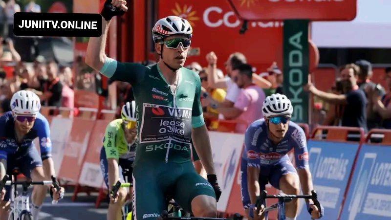 Belgian Wout van Aert sprinted to win stage seven of the Vuelta a Espana on Friday, his second victory of this year’s race, with Australia’s Ben O’Connor retaining the overall lead.