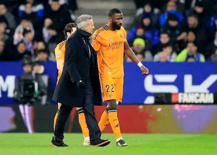 Real Madrid defender Rudiger sidelined with hamstring injury